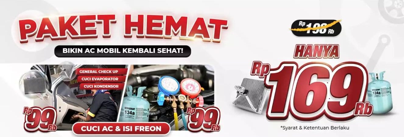 DISKON HEMAT CUCI AC + ISI FREON AC MOBIL 169 RIBU