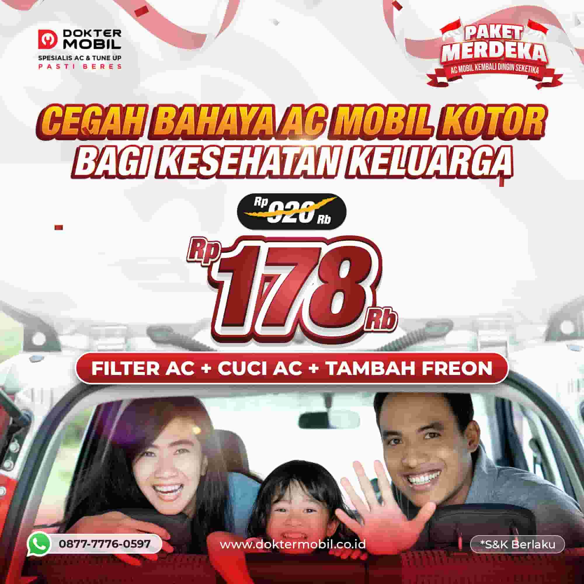 Promo Service AC Mobil Murah Paket Merdeka DOKTER MOBIL Cuma 178 RIBU