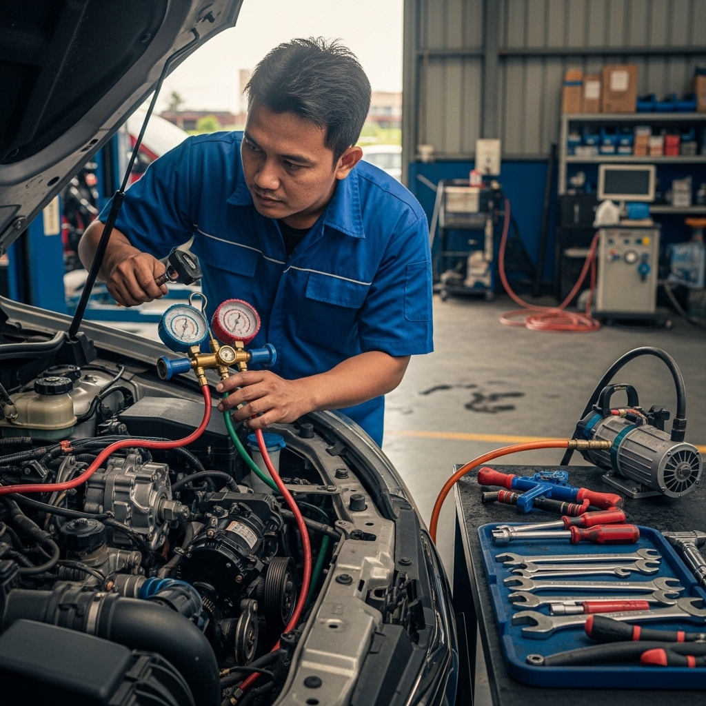 Freon AC Mobil Bocor Bisa Diperbaiki di Bengkel Mobil Pontianak 1 ac mobil bocor