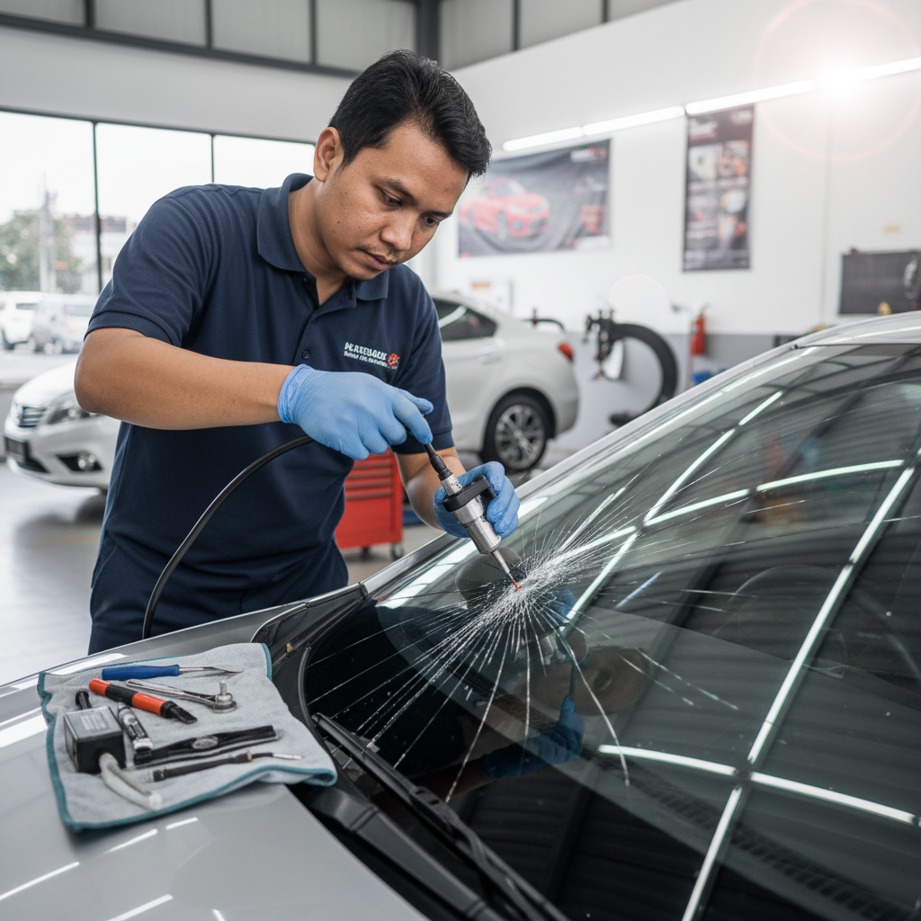 Kaca Retak atau Buram? Cek Bengkel Kaca Mobil Pontianak Satu Ini! 1 bengkel kaca mobil